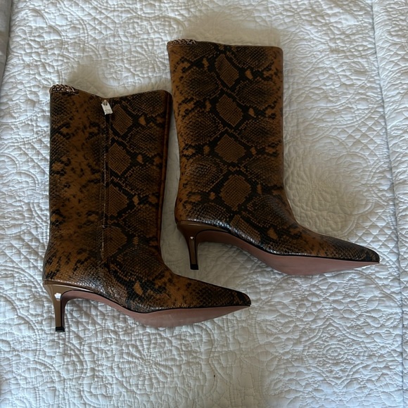 Franco Sarto Brown Snakeskin Pattern Women Boots - Picture 2 of 11